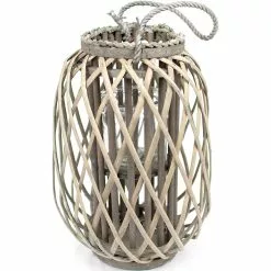 Kalalou Grey Willow Glass Lantern