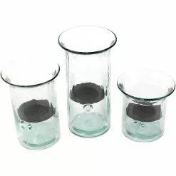 Kalalou Recycled Glass Candle Votives - Set Of 3