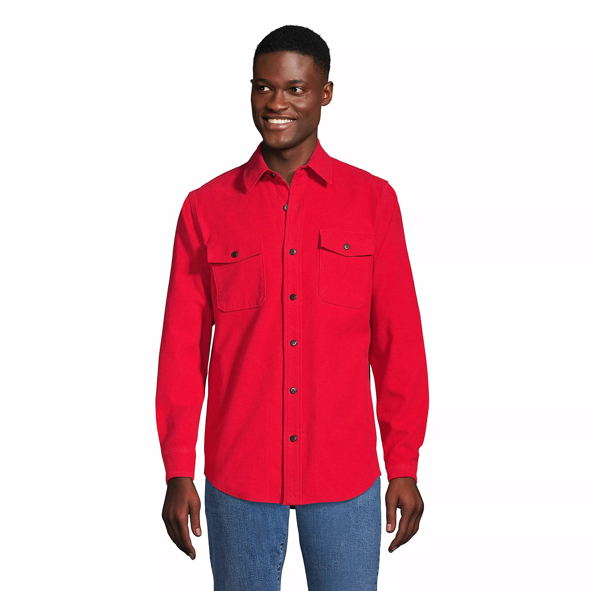 Lands' End Men's Heavyweight Stretch Chamois Shirt