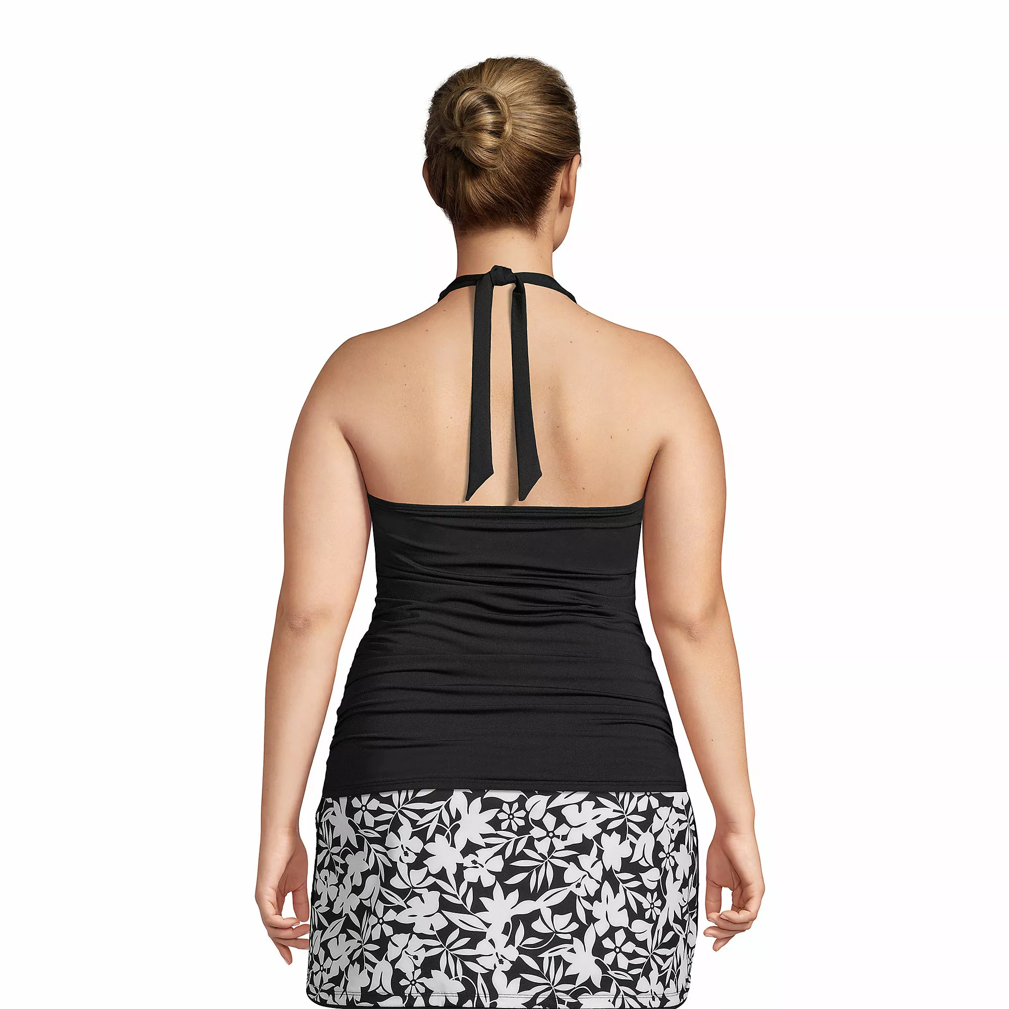 Lands' End Women's Plus Size Chlorine Resistant Square Neck Halter Tankini Swimsuit Top - Image 2