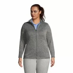 Lands' End Women's Plus Size Sweater Fleece Jacket