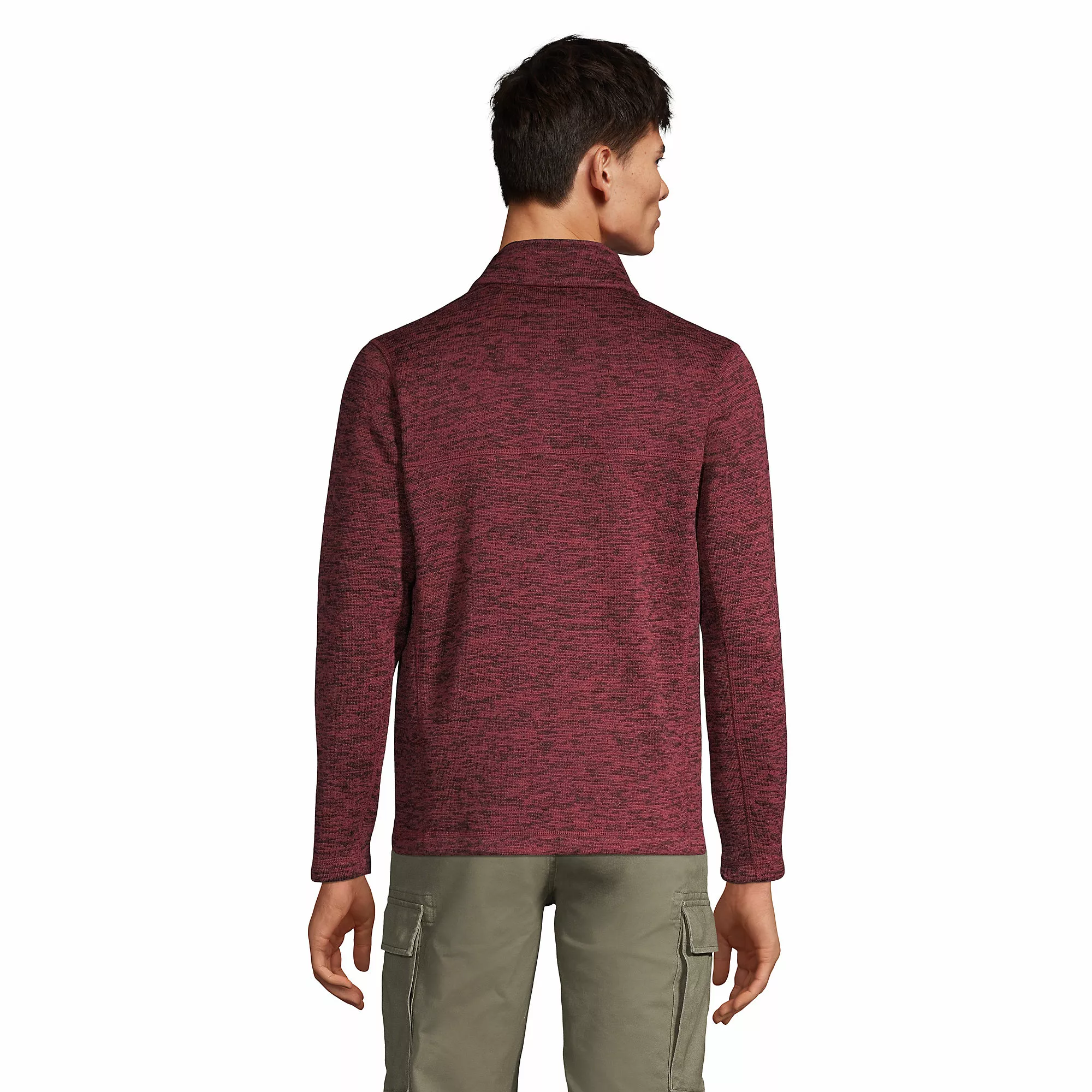 Lands' End Men's Big Sweater Fleece Jacket - Image 3