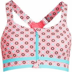 Lands' End Women's Plus Size Chlorine Resistant Zip Front Bikini Swimsuit Top With Adjustable Straps