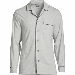 Lands' End Men's Big And Tall Brush Back Knit Pajama Shirt