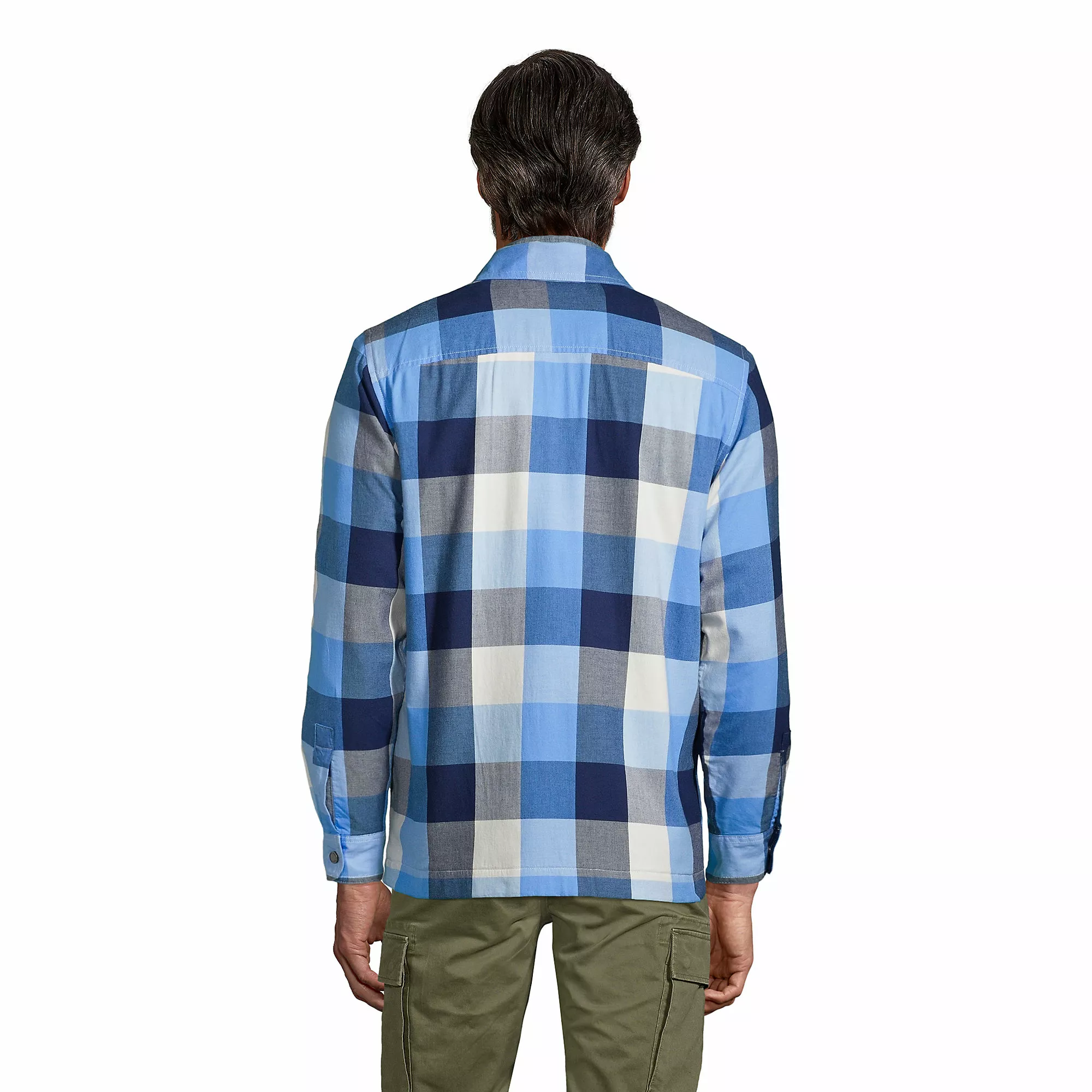 Lands' End Men's Waffle-Lined Flannel Shirt Jacket - Image 3