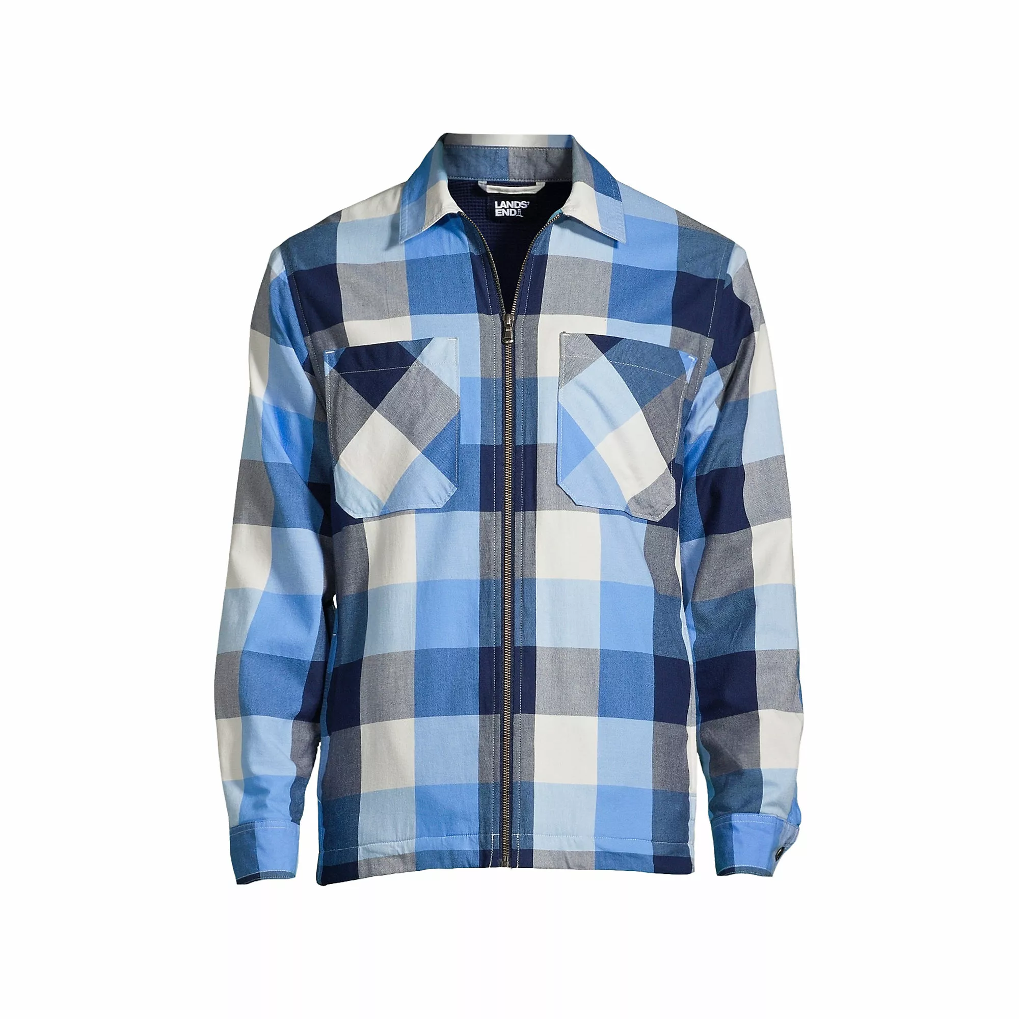Lands' End Men's Waffle-Lined Flannel Shirt Jacket - Image 5