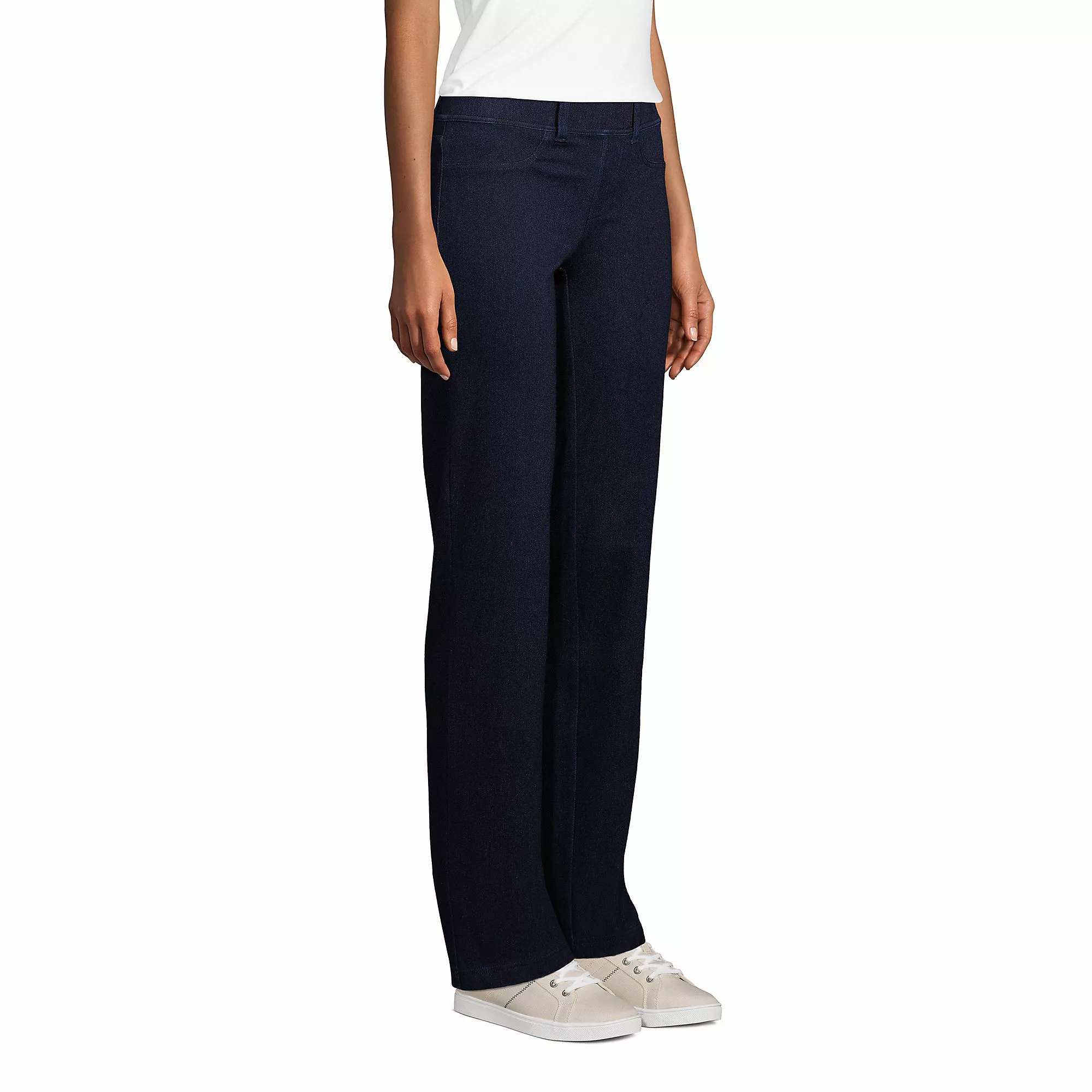 Lands' End Women's Starfish Elastic Waist Knit Jeans Mid Rise - Image 3