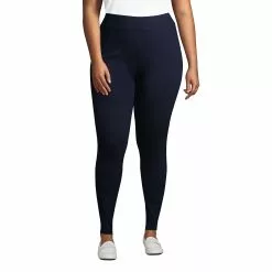 Lands' End Women's Plus Size Starfish Mid Rise Knit Jean Leggings
