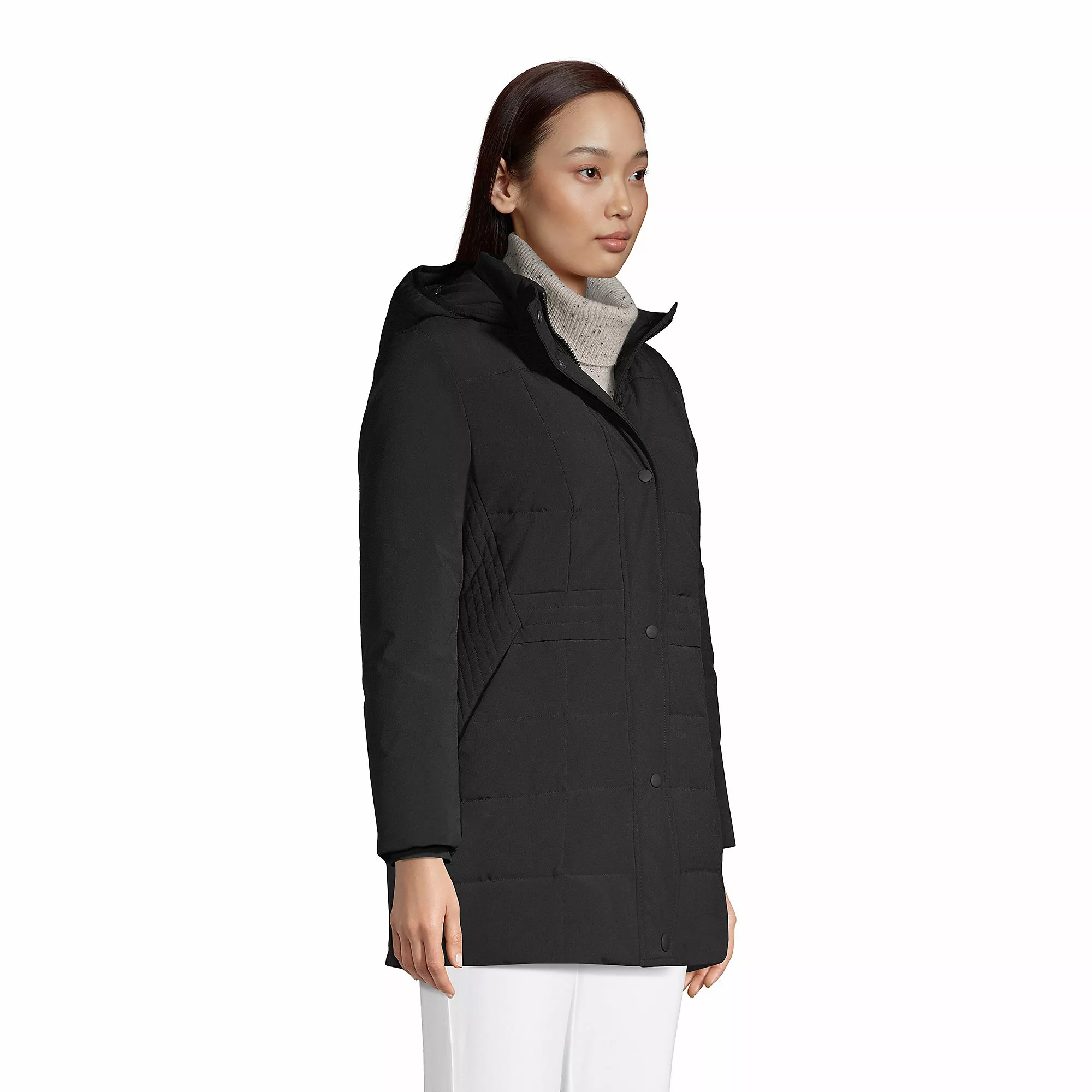 Lands' End Women's Quilted Stretch Down Coat - Image 3