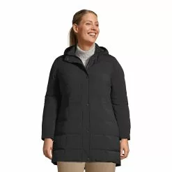 Lands' End Women's Plus Size Quilted Stretch Down Coat
