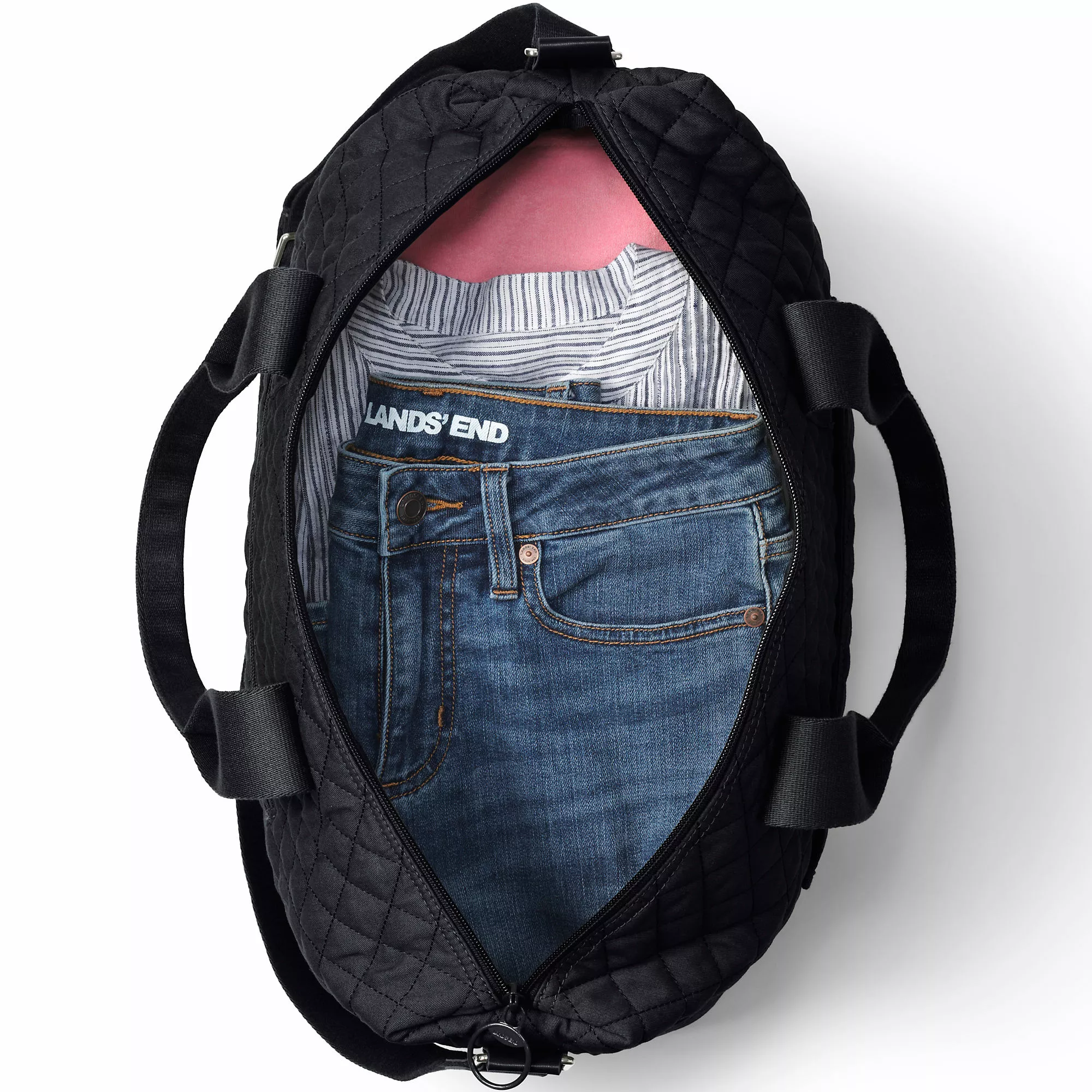 Lands' End Quilted Weekender Duffle Bag - Image 3