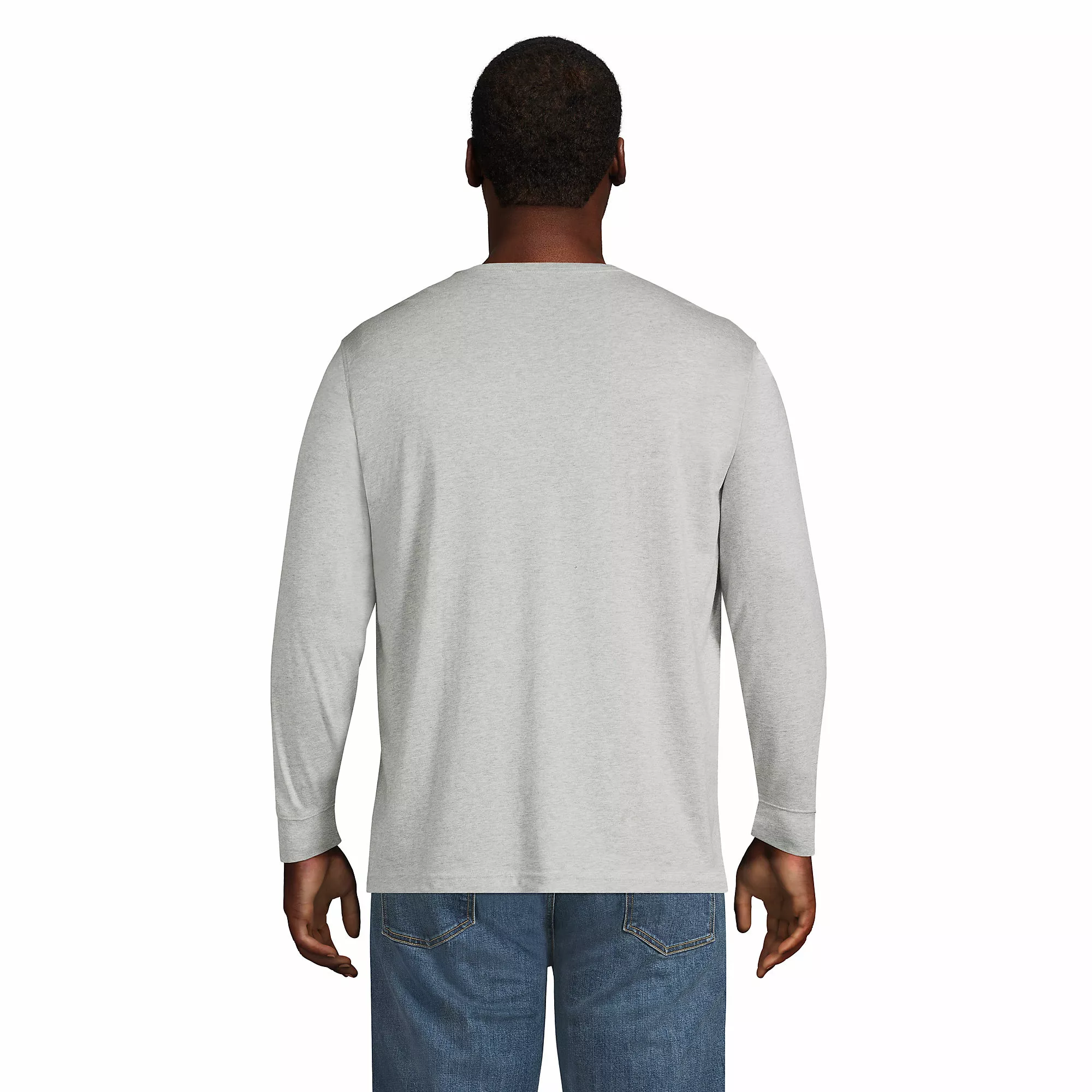 Lands' End Men's Big And Tall Super-T Long Sleeve Henley Shirt - Image 2