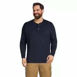 Lands' End Men's Big And Tall Super-T Long Sleeve Henley Shirt