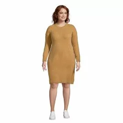 Lands' End Women's Plus Size Lounge Crew Neck Dress Slounge