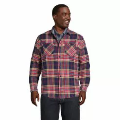 Lands' End Men's Big And Tall Traditional Fit Rugged Flannel Shirt