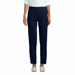 Lands' End Women's Starfish Mid Rise Elastic Waist Pull On Utility Jean Ankle Pants