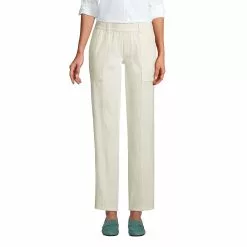 Lands' End Women's Petite Starfish Mid Rise Elastic Waist Pull On Utility Jean Ankle Pants