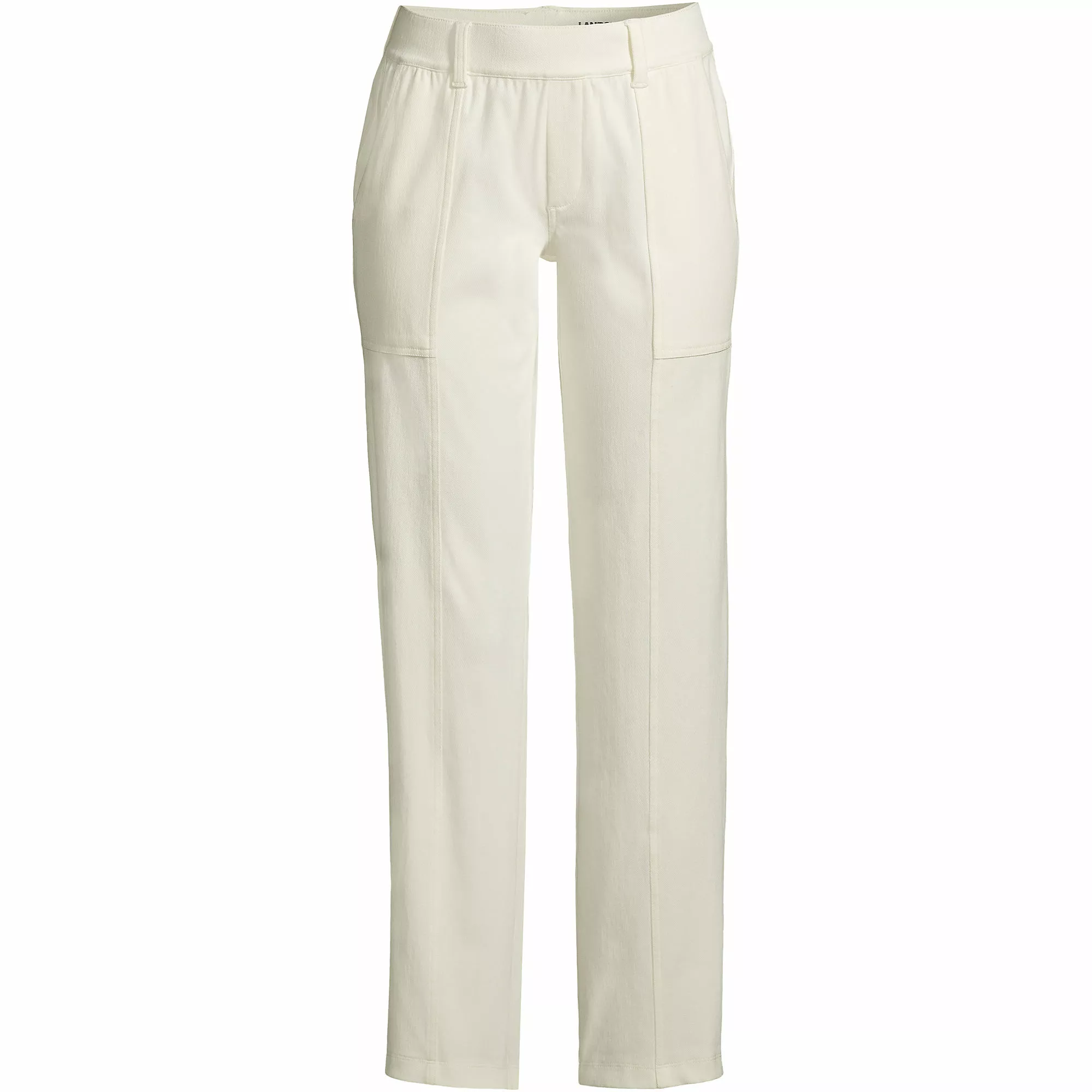 Lands' End Women's Petite Starfish Mid Rise Elastic Waist Pull On Utility Jean Ankle Pants - Image 5