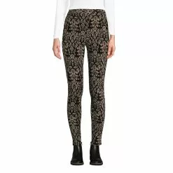 Lands' End Women's Sport Knit High Rise Corduroy Leggings Print