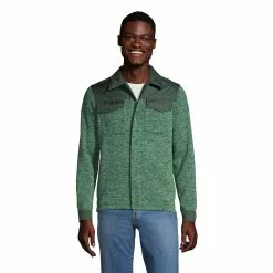 Lands' End Men's Sweater Fleece Shirt Jacket