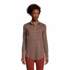 Lands' End Women's Long Sleeve Popover Extra Long Tunic