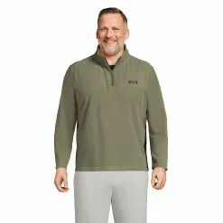 Lands' End Men's Big And Tall Big Fleece Quarter Zip Pullover