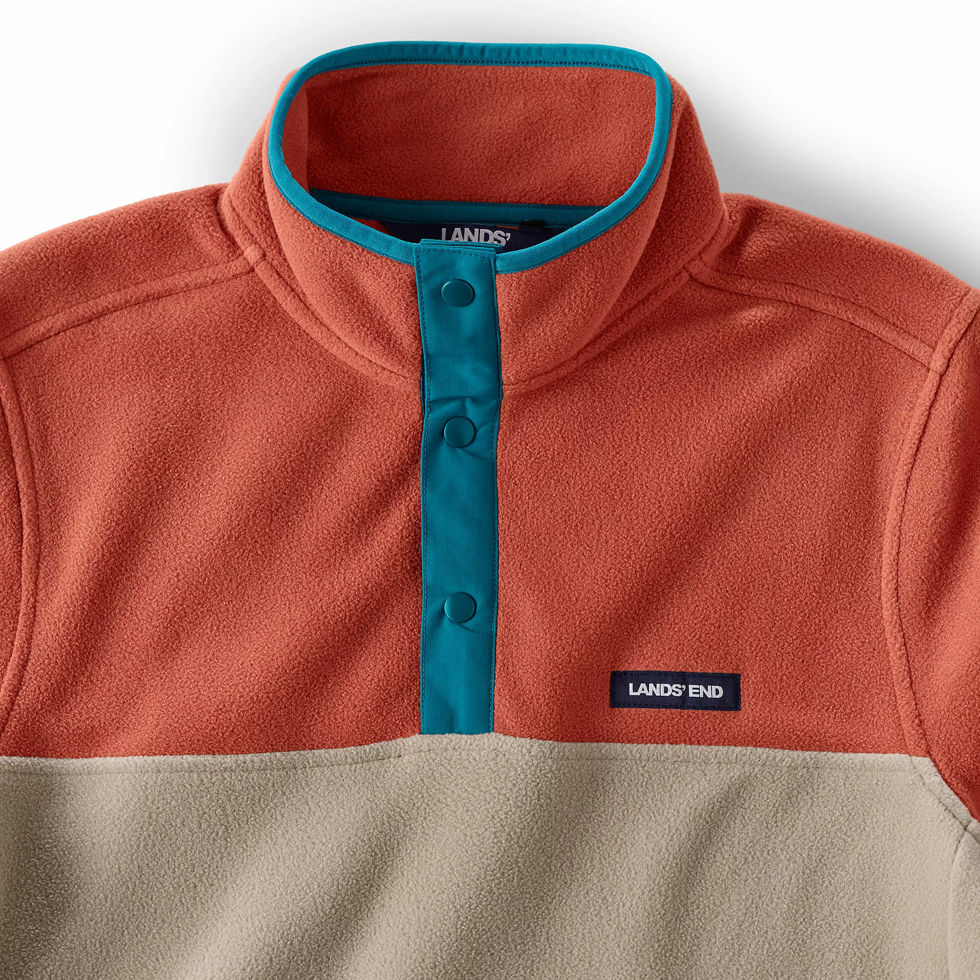 Lands' End Men's Big And Tall Heritage Fleece Snap Neck Pullover - Image 7