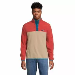 Lands' End Men's Heritage Fleece Snap Neck Pullover
