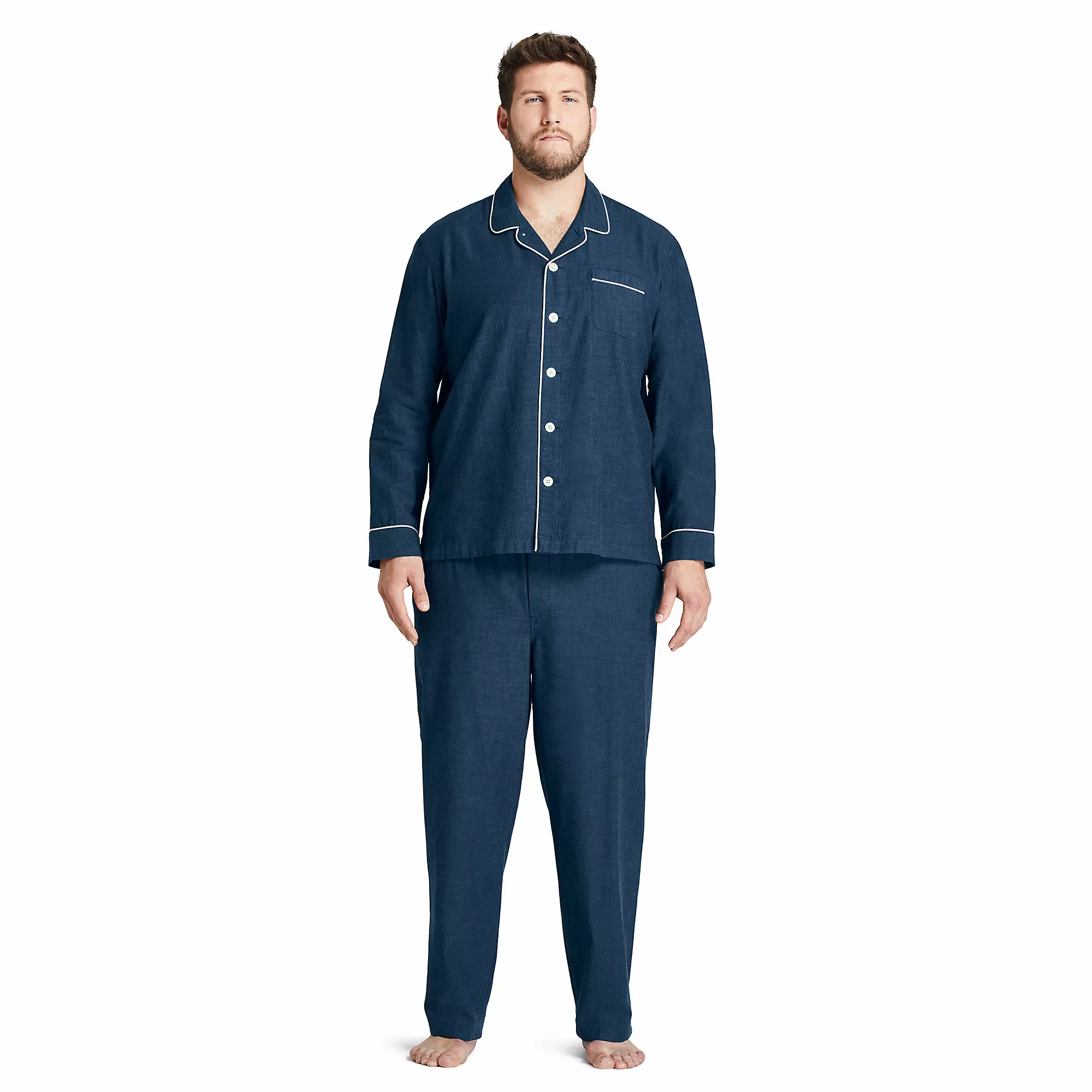 Lands' End Men's Big And Tall Poplin Pajama Pants - Image 4