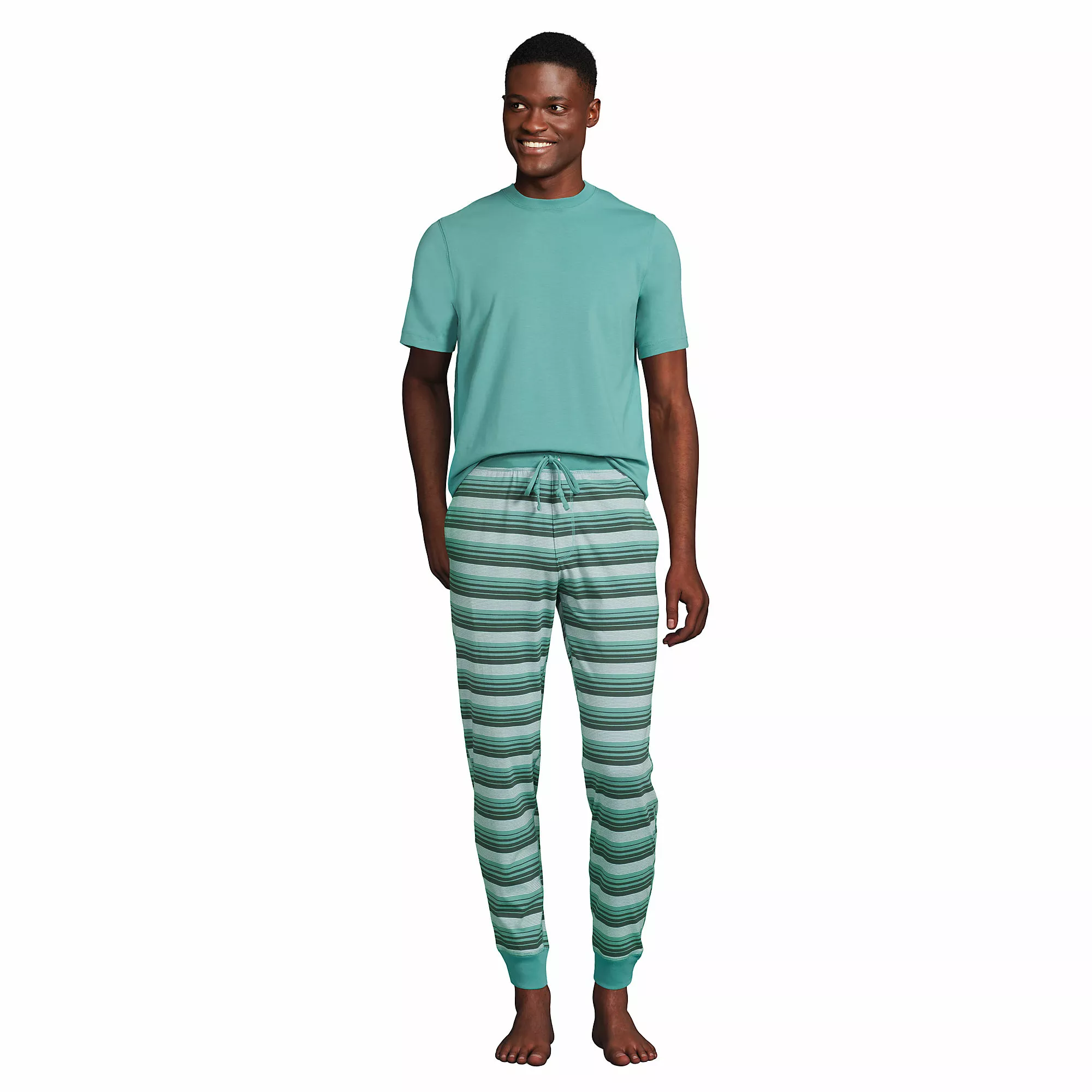 Lands' End Men's Knit Jersey Pajama Sleep Set