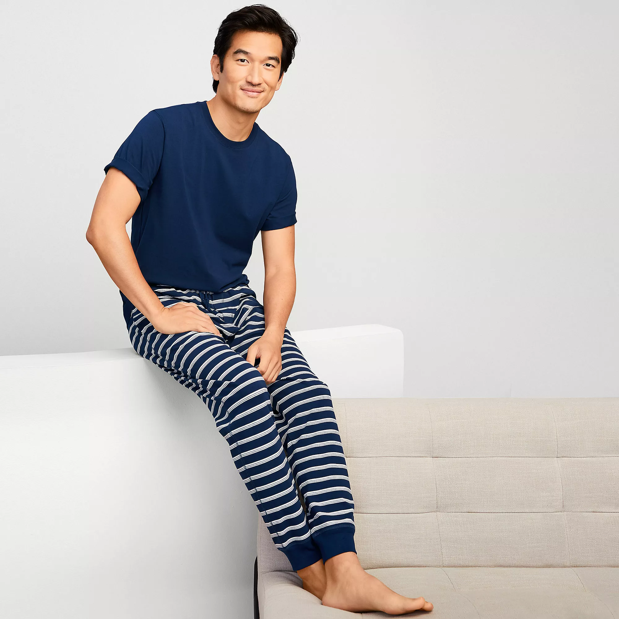 Lands' End Men's Knit Jersey Pajama Sleep Set - Image 6