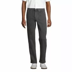 Lands' End Men's Traditional Fit Comfort-First Jeans Washed Black