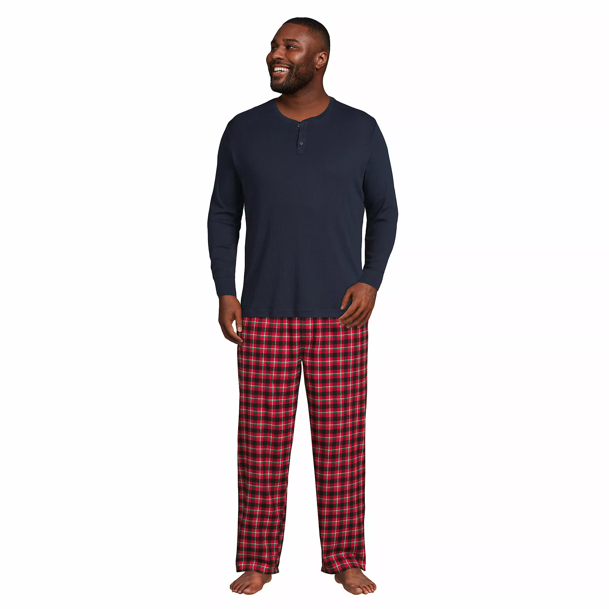 Lands' End Men's Big And Tall Flannel Pajama Pants - Image 3
