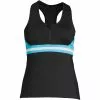 Lands' End Women's Plus Size Chlorine Resistant Zip Front Tankini Swimsuit Top