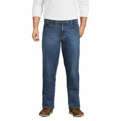 Lands' End Men's Big And Tall Comfort Waist Traditional Fit Comfort-First Jeans