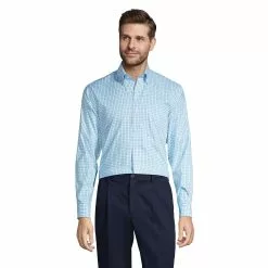 Lands' End Men's Traditional Fit Stretch No Iron Pinpoint Dress Shirt