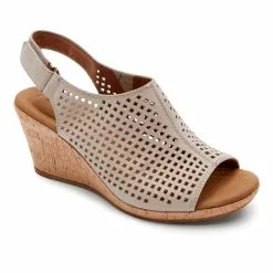 Rockport Women's Briah Perforated Sling Wedge Sandals