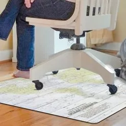 Bungalow Flooring Whitewash World Desk Chair Floor Mat