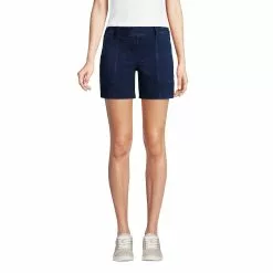 Lands' End Women's Mid Rise Starfish Knit Jean 7" Utility Shorts