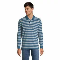 Lands' End Men's Comfort First Long Sleeve Mesh Polo