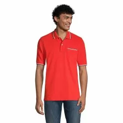 Lands' End Men's Short Sleeve Comfort-First Mesh Polo Shirt With Pocket