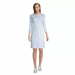 Lands' End Women's Supima Cotton 3/4 Sleeve Polo Dress