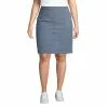 Lands' End Women's Plus Size Mid Rise Elastic Waist Pull On Chambray Skort