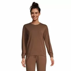 Lands' End Women's Lounge Long Sleeve Pajama Sweatshirt
