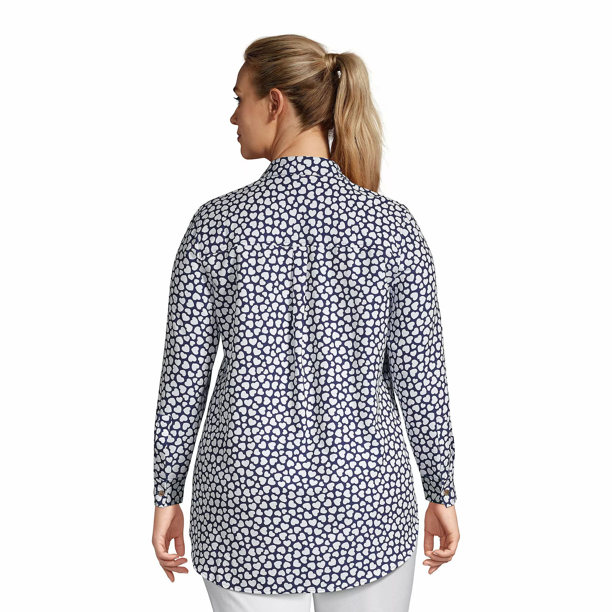 Lands' End Women's Plus Size Relaxed Long Sleeve Tunic Top - Image 2