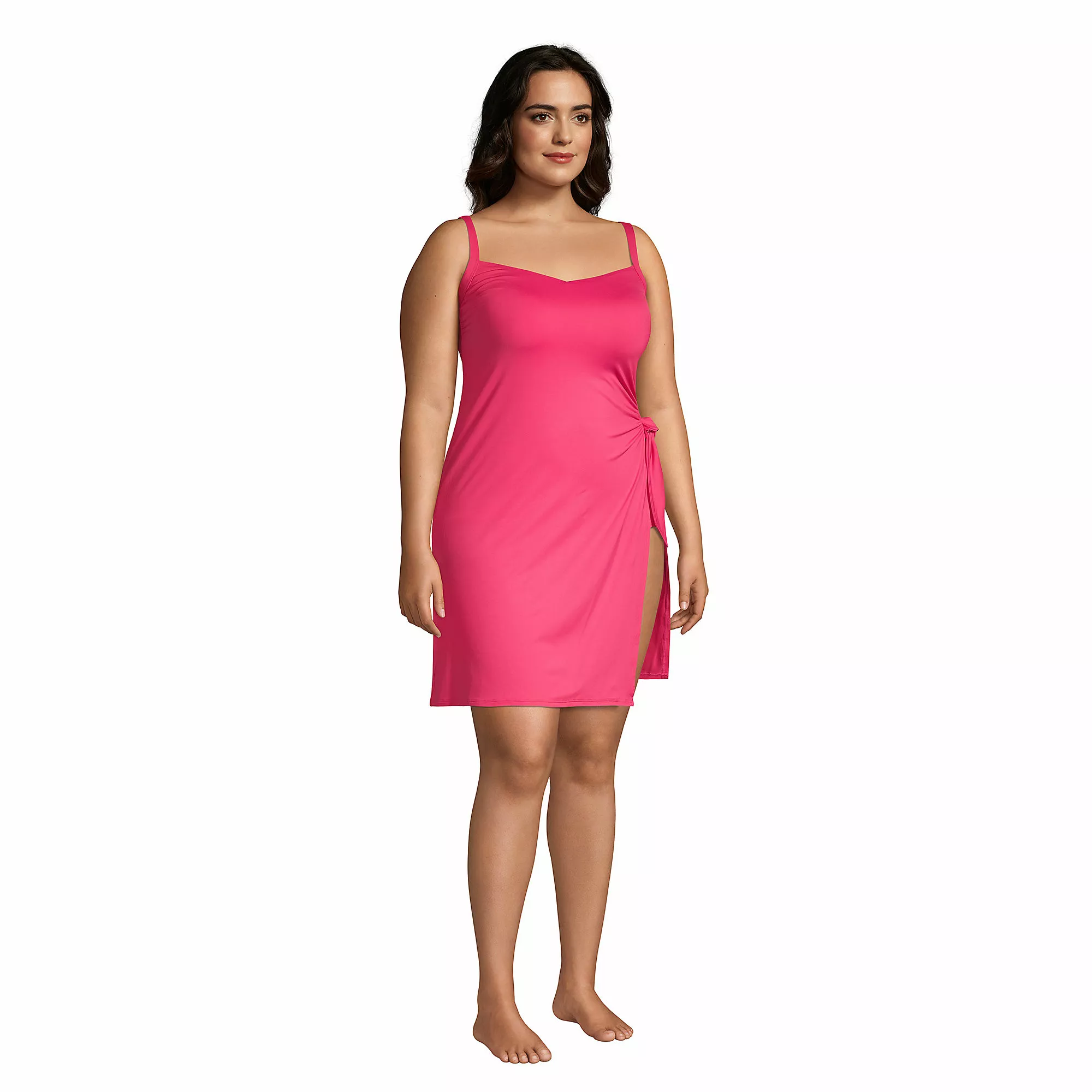 Lands' End Women's Plus Size Chlorine Resistant Sweetheart Swim Dress One Piece Swimsuit Adjustable Straps - Image 5
