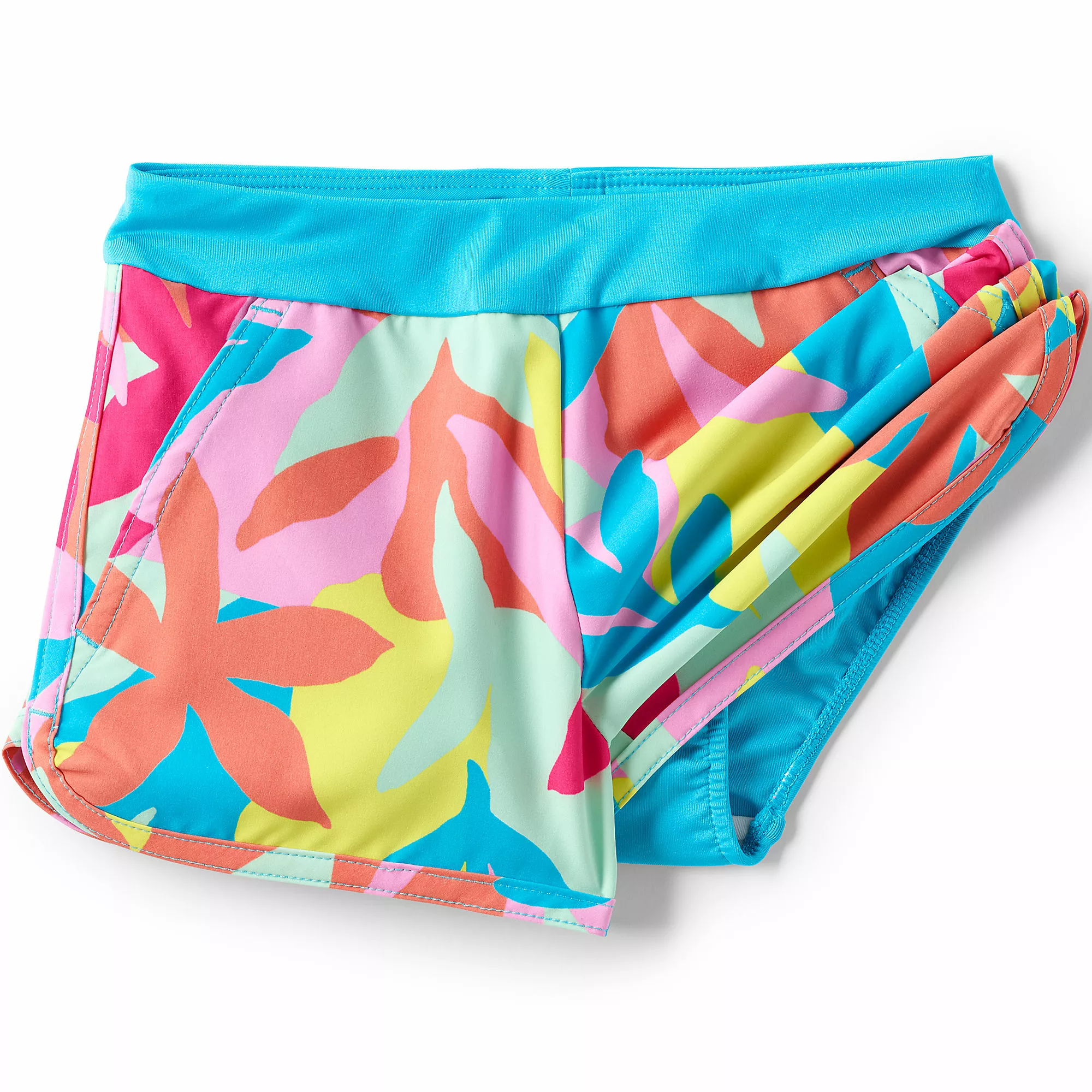Lands' End Girls Stretch Woven Comfort Waist Swim Shorts - Image 2