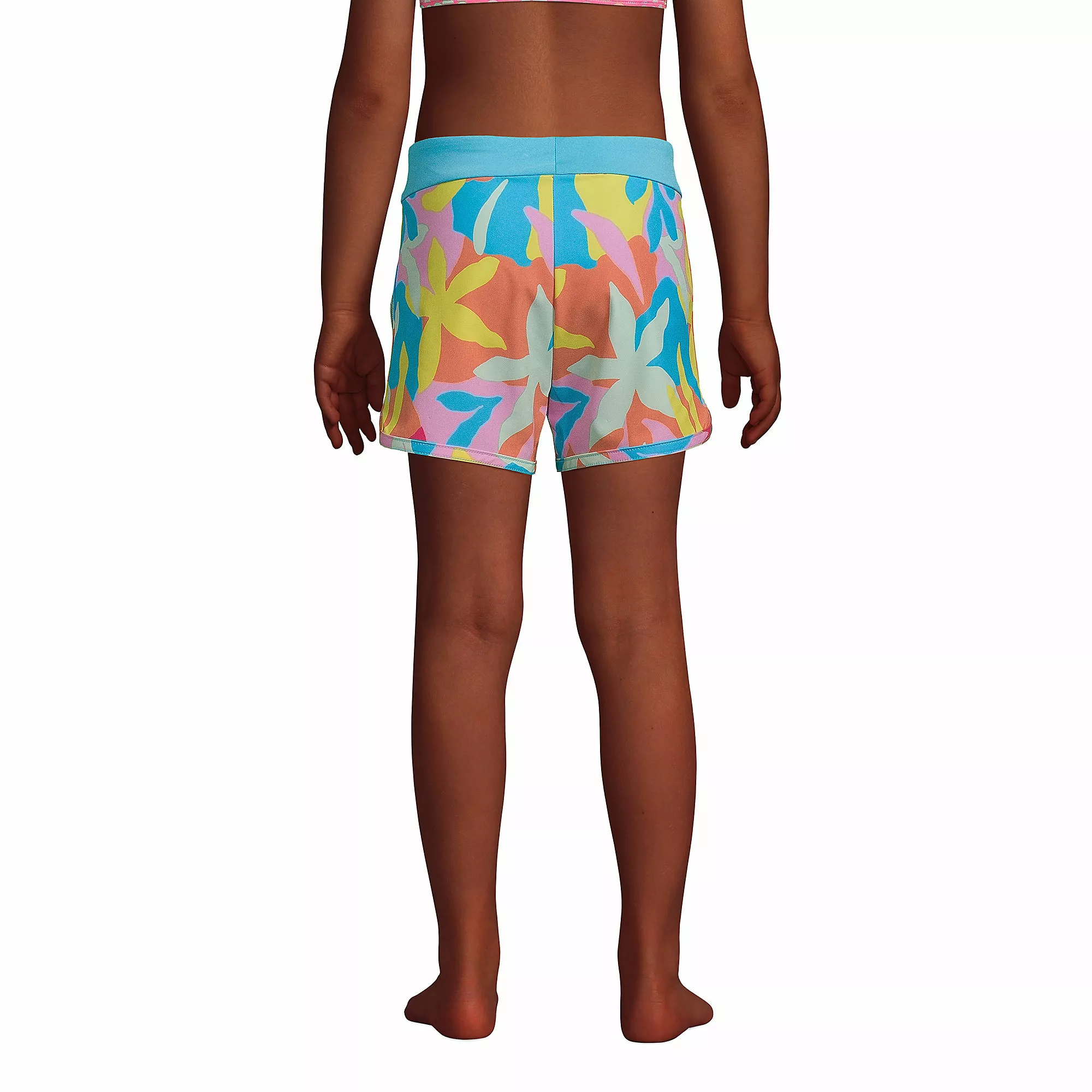 Lands' End Girls Stretch Woven Comfort Waist Swim Shorts - Image 4