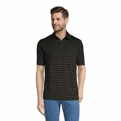 Lands' End Men's Big Rapid Dry Short Sleeve Striped Polo Shirt