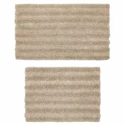 Cannon Cotton Striped Reversible Soft-Touch Bath Rug 2 Piece Set